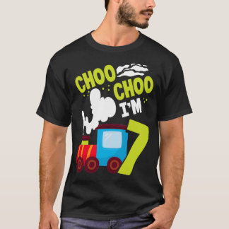 Camiseta Choo Choo Im 7 Cute Train Lover Railroad 7 Birt