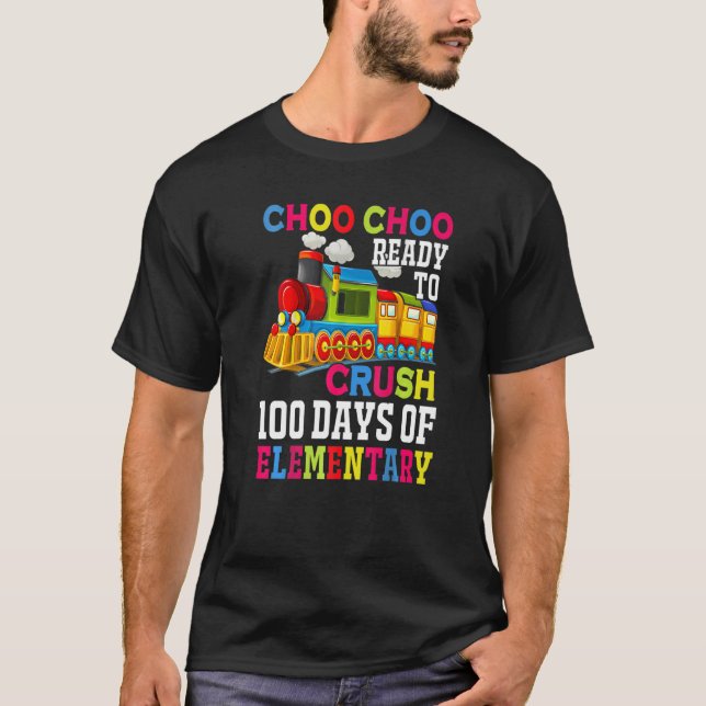 Camiseta Choo Choo Pronto Para Esmagar O Comboio Elementar  (Frente)