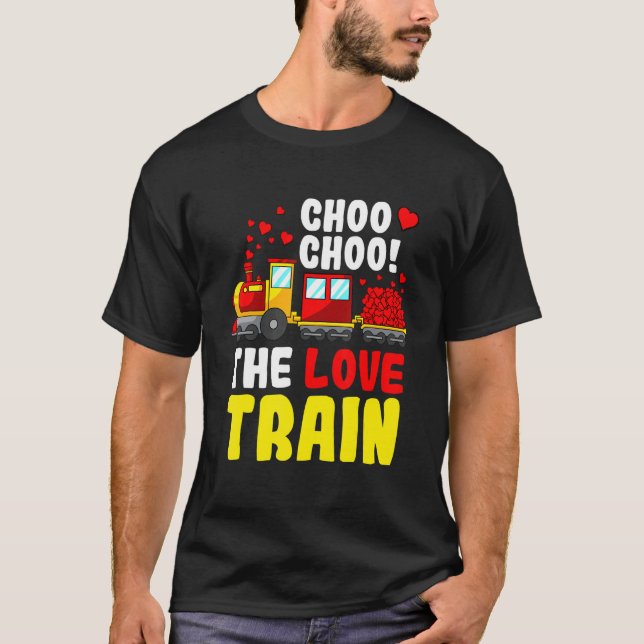 Camiseta Choo Choo The Love Train Valentines Day Cute Heart (Frente)