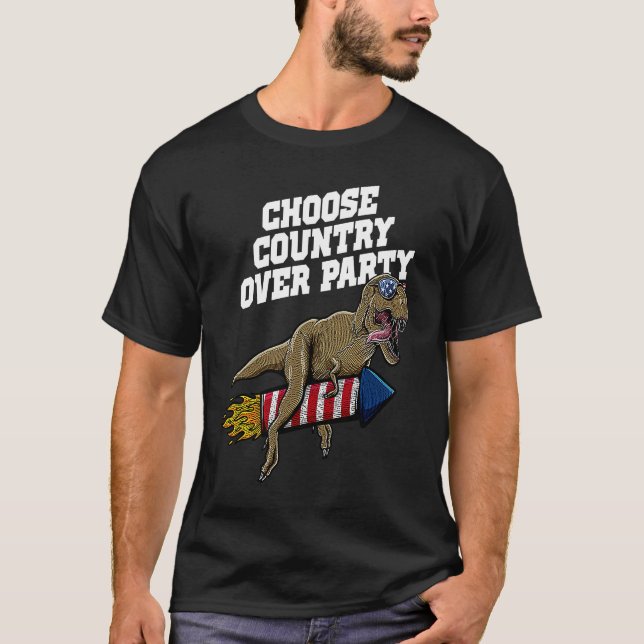Camiseta Choose Country over Party Proud Patriotic Honored  (Frente)