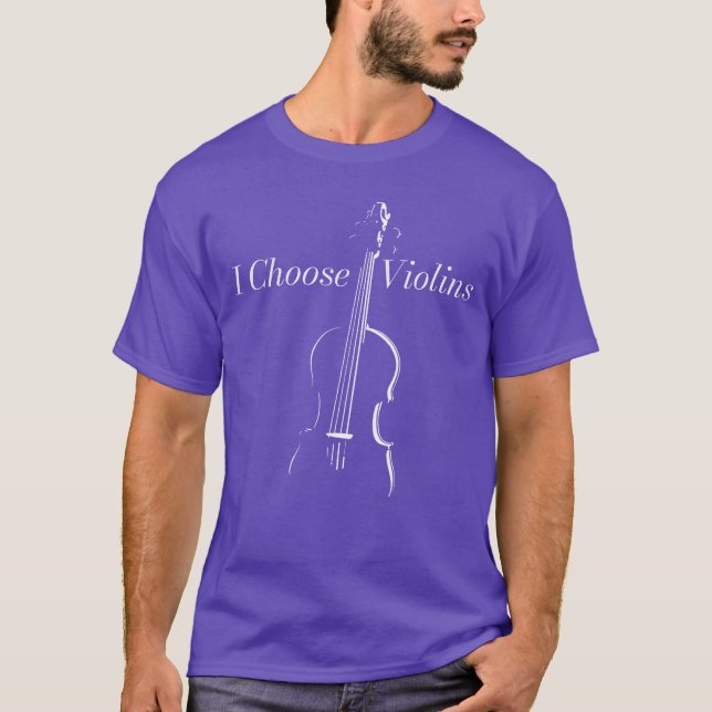 Camiseta Choose Violins Funny Classical Music Pun Design gi (Frente)