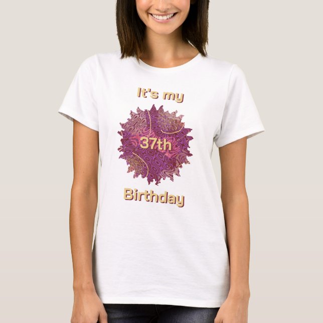 Camiseta Choose Your Age Abstract Art Birthday Girl (Frente)