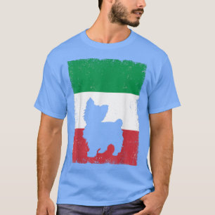 Camiseta Chorkie Dog Itália Bandeira Itália Vintage Mãe Pai