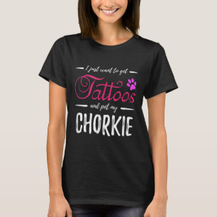 Camiseta Chorkie Dog Lover Tattoo Engraçado Cachorro Mãe Do