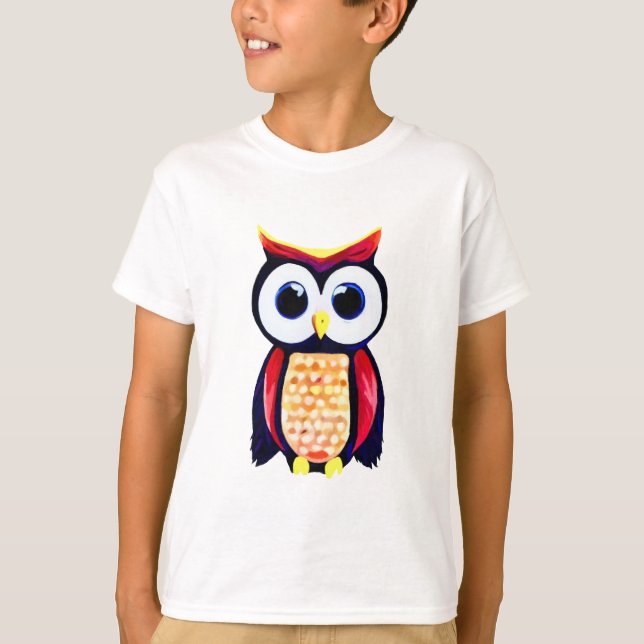 Camiseta Chouette aux grands yeux curieux (Frente)