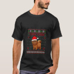 Camiseta Chow Chow Chow Dog Ugly Christmas Santa Hat Lights<br><div class="desc">Cachorro de Vaca Feio Natal Feio Santa Hat Luzes Sweater Xmas V Pescoço</div>