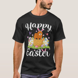 Camiseta Chow Chow Dog Easter Hunt Ovo Floral Chow Eas