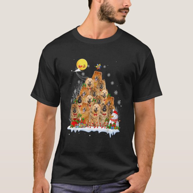 Camiseta Chow Chow Dog  Matching Santa Chow Chow Christmas  (Frente)