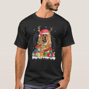 Camiseta Chow Chow Santa Hat Reindeer de Natal Paja
