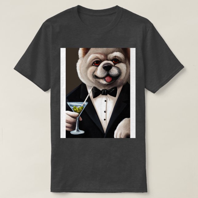 Camiseta Chow Chow Suit Martini 1 (Frente do Design)