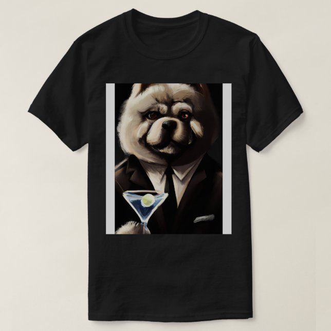 Camiseta Chow Chow Suit Martini 2 (Frente do Design)
