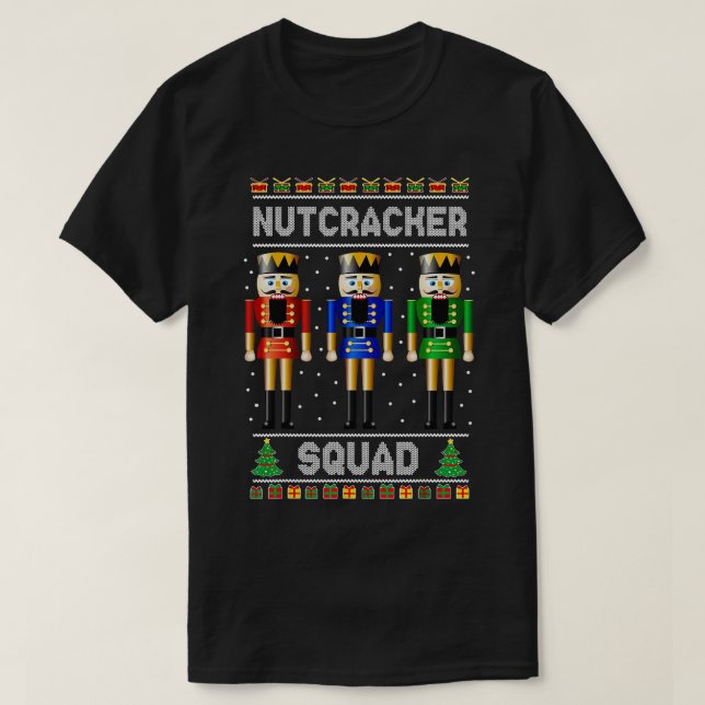 Camiseta Chri da Família de Dança de Balé Quadrado Nutcrack (Frente do Design)