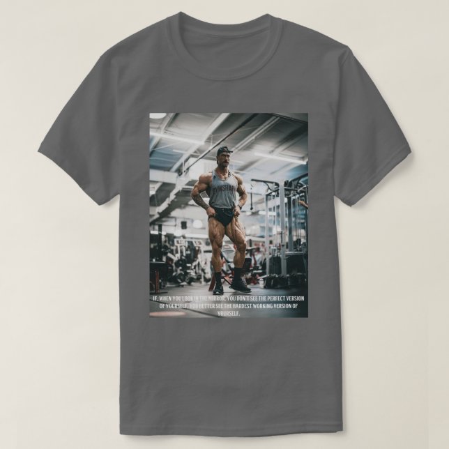 Camiseta Chris Bumstead Gym Motivation Poster Wall Art (Frente do Design)