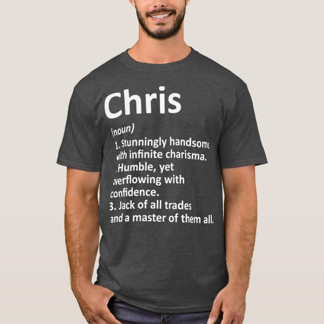 Camiseta CHRIS Definition Personalized Name Funny Gift (Frente)