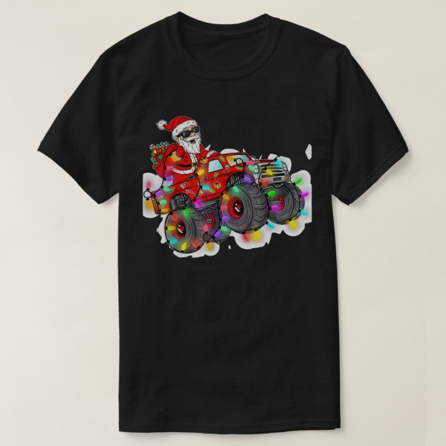 Camiseta Chrismas Sana Claus Andando Monser Ruck Boys X (Frente do Design)