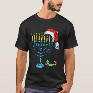 Camiseta Chrismukkah Hannukah Santa Hat Natal Pa