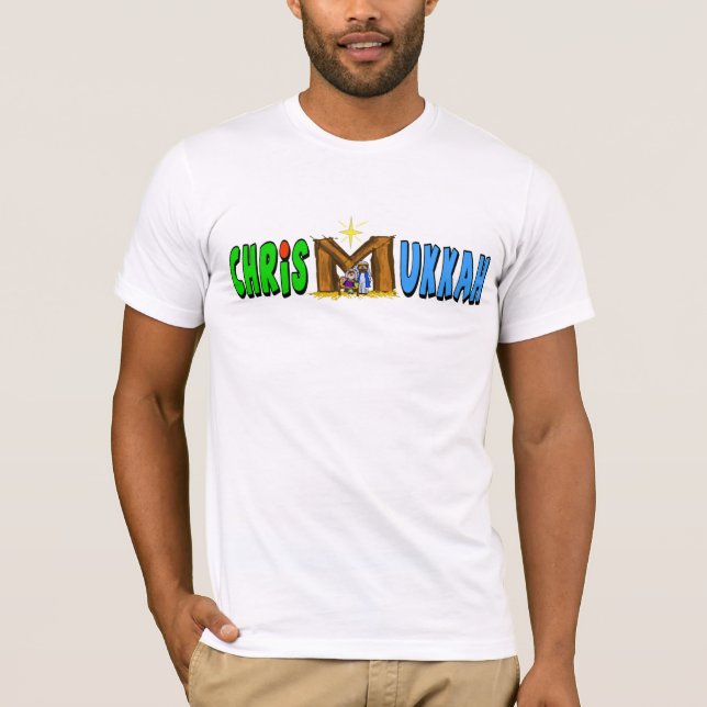 Camiseta Chrismukkah T-Shirt com M = Manger (Frente)