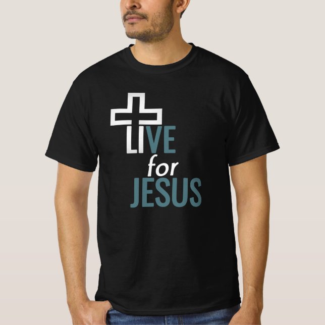 Camiseta Christelijk heren T-shirt - Live for Jesus (Frente)