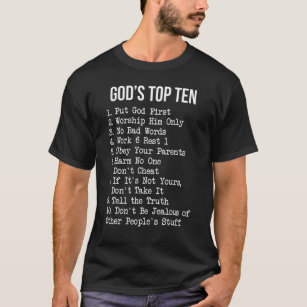 Camiseta Christian 10 Comandamentos Religiosos Lista Bíblia