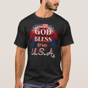 Camiseta Christian 4th Of July Shirt-Patriotic God Bless Th