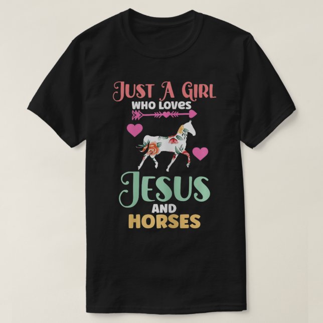 Camiseta Christian, apenas uma garota que ama Jesus e caval (Frente do Design)