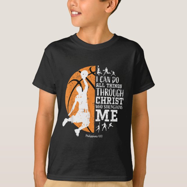 Camiseta Christian Basketball I Can Do All Things Through C (Frente)
