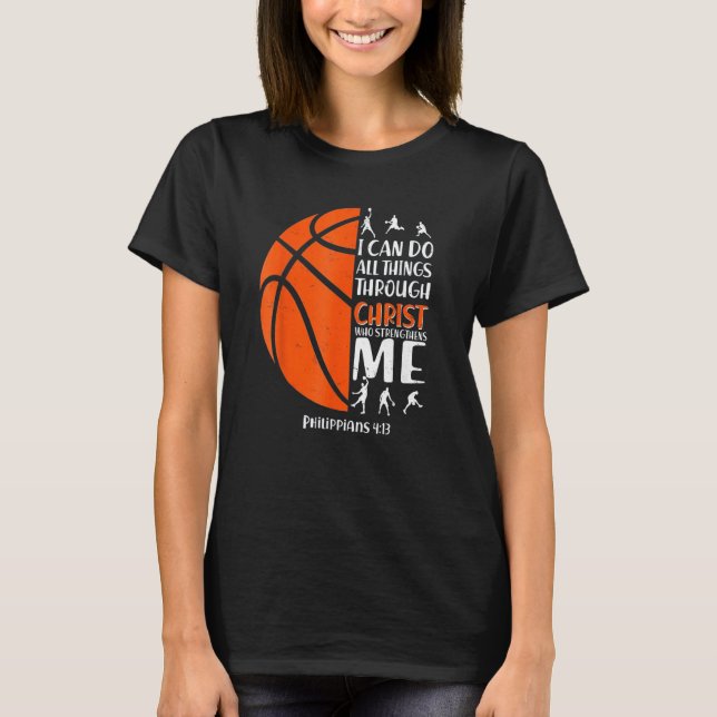 Camiseta Christian Basketball  Men Boys Kids Religious (Frente)
