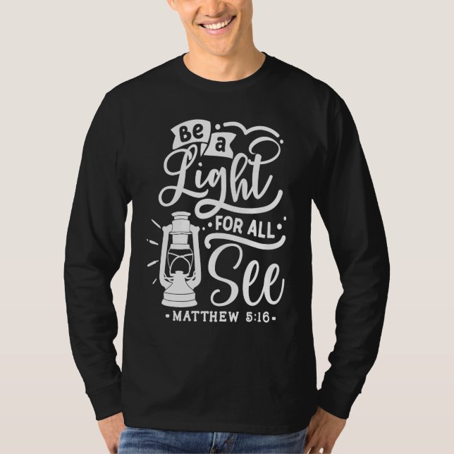 Camiseta Christian Be A Light For All See Religious Bible V (Frente)