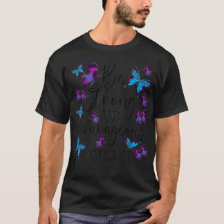 Camiseta Christian Bible Verse Be Strong Joshua 19 Butterfl