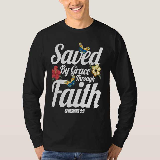 Camiseta Christian Bible Verse Ephesians 28 Flower Butterfl (Frente)