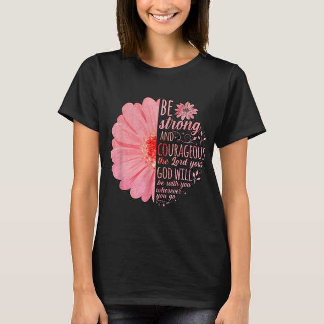 Camiseta Christian Bible Verse Joshua 19 Flower (Frente)