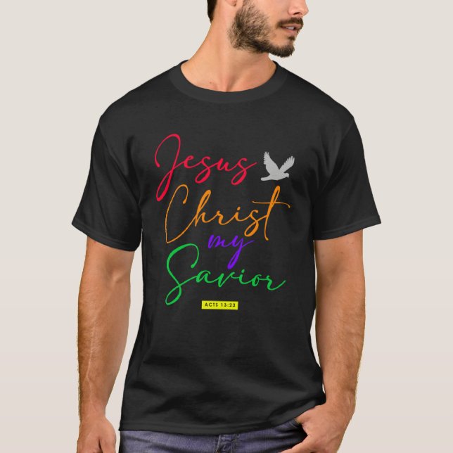 Camiseta Christian  bible verse scriptures Jesus Our Saviou (Frente)