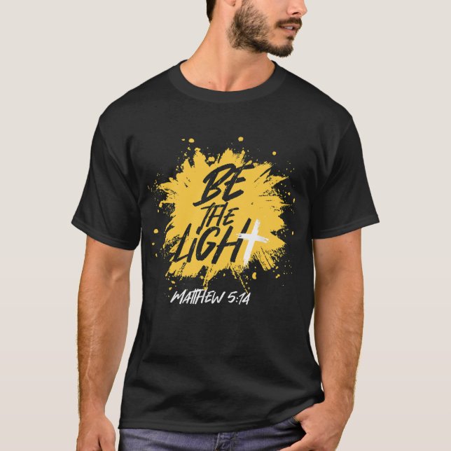 Camiseta Christian Bíblia Verse Be The Light Matthew 514 (Frente)