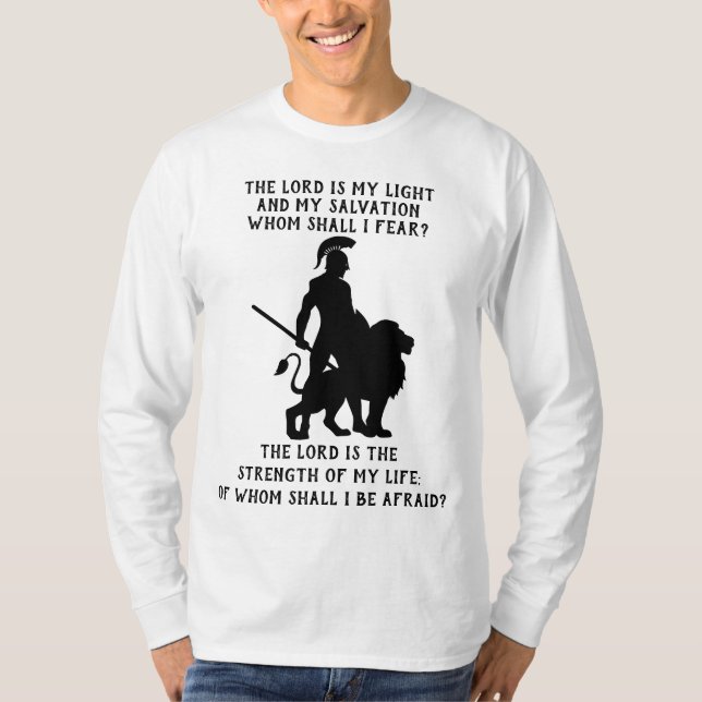 Camiseta Christian Bíblia Verse Psalm 27 (Frente)