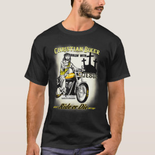 Camiseta Christian Biker I Ride Jesus Correndo Motocicleta