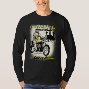 Camiseta Christian Biker I Ride Jesus Correndo Motocicleta