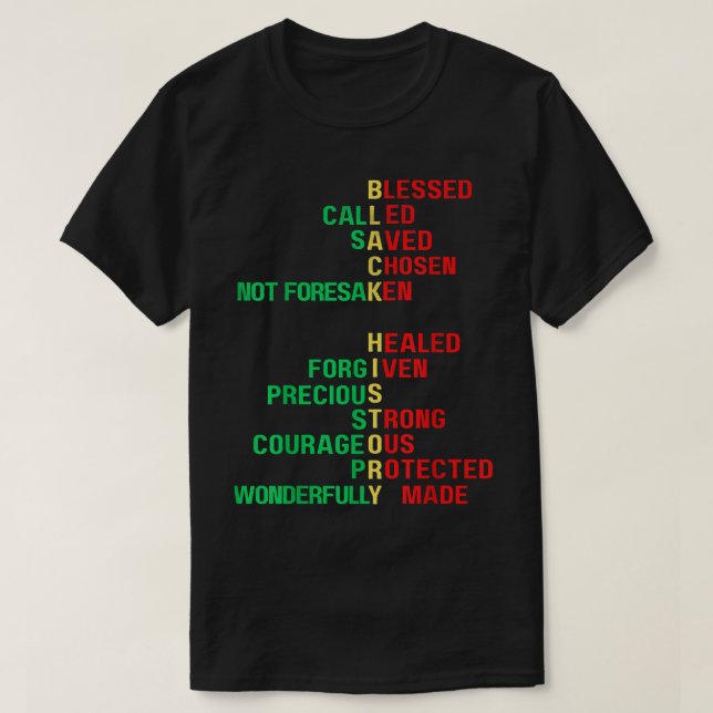 Camiseta Christian Black History Melanin Church Men Women B (Frente do Design)