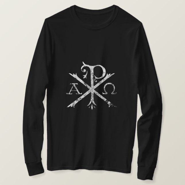 Camiseta Christian Chi Rho T-Shirt Labarum Christographic C (Frente do Design)