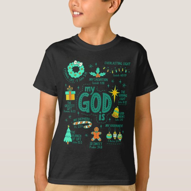 Camiseta Christian Christmas My God Is Jesus Is The Reason  (Frente)