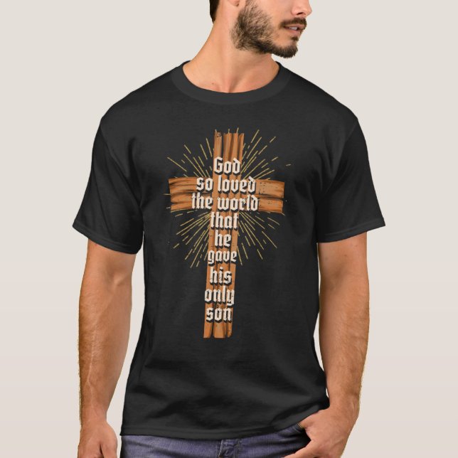 Camiseta Christian Cross Bible Verse Scripture Faith (Frente)