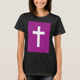 Camiseta Christian Cross Crucifix Purple Background Jesus E