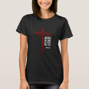 Camiseta Christian Cross Unhas Jesus Faith John 146 Bíblia 