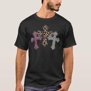 Camiseta Christian Crosses Leopard Cross Jesus God Easter R