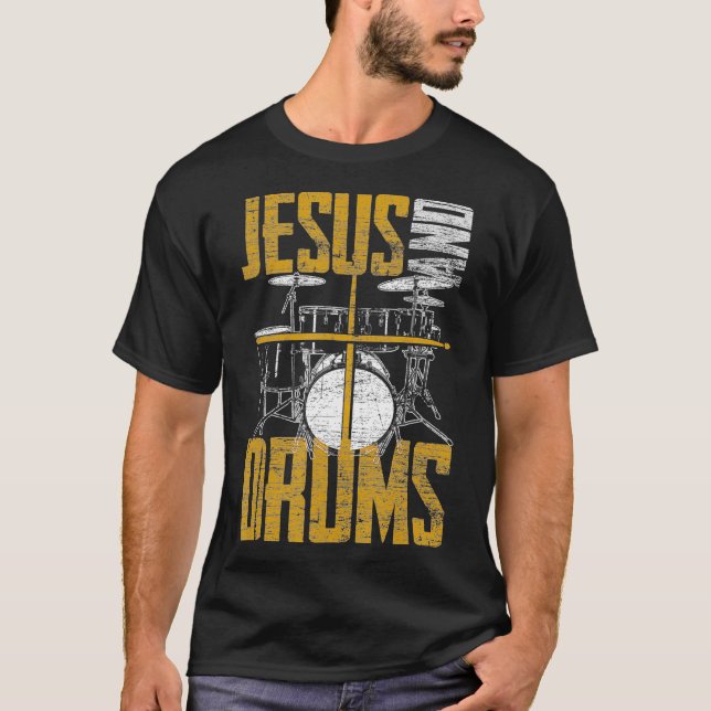 Camiseta Christian Devotee Drummer Jesus E Tambores Jesus (Frente)