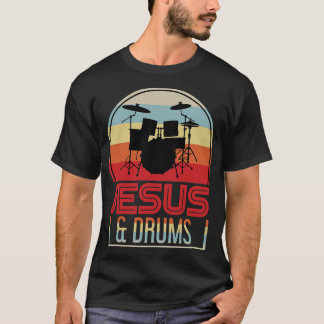 Camiseta Christian Drummer Gift Drums Música Cristo Jesus