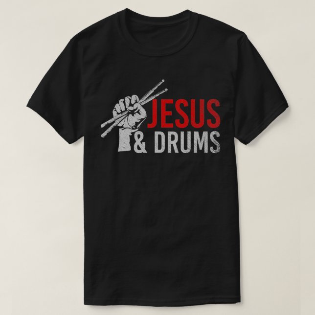Camiseta Christian Drummer Savior Devo Drums Christianity J (Frente do Design)