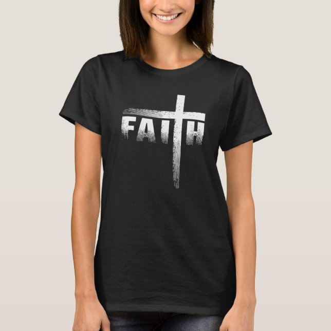 Camiseta Christian Faith Cross Religious Bible Prayer (Frente)