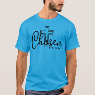 Camiseta Christian Faith Scripth Cross Escolhido 1 Peter 2