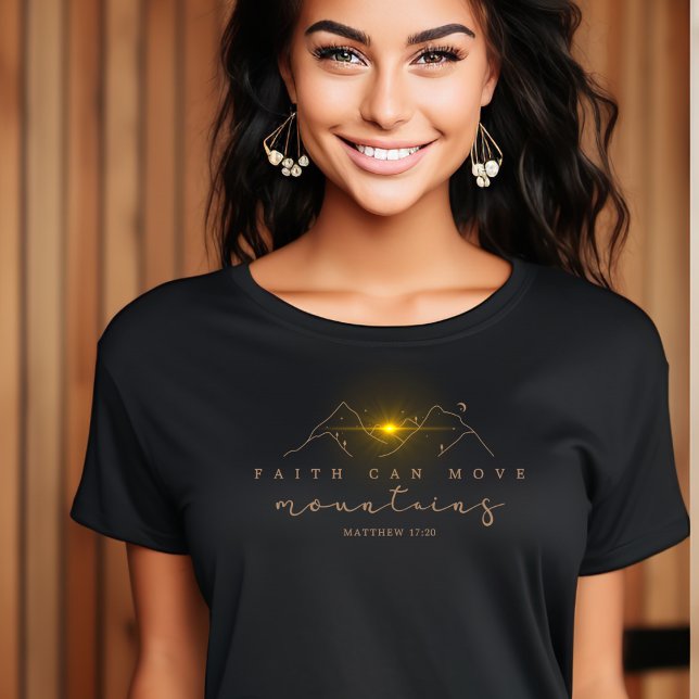 Camiseta Christian Faith Sunrise Atrás das Montanhas (Criador carregado)
