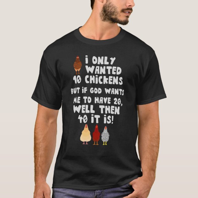 Camiseta Christian Farming Eu Só Queria 10 Galinhas (Frente)
